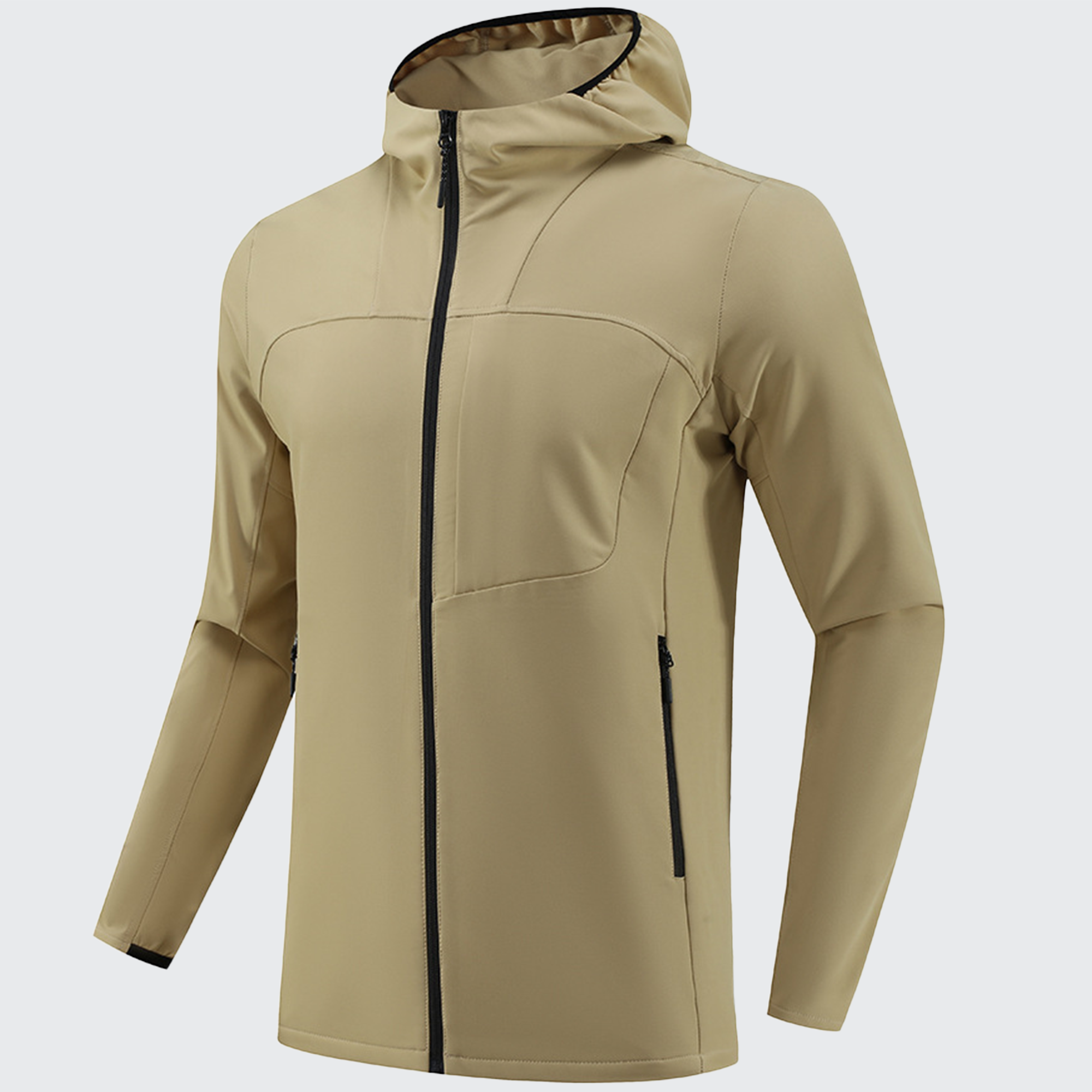 Men's Stealth Fleece Lined Outdoor Jacket - Warm, Adjustable Hood & Zip Pockets