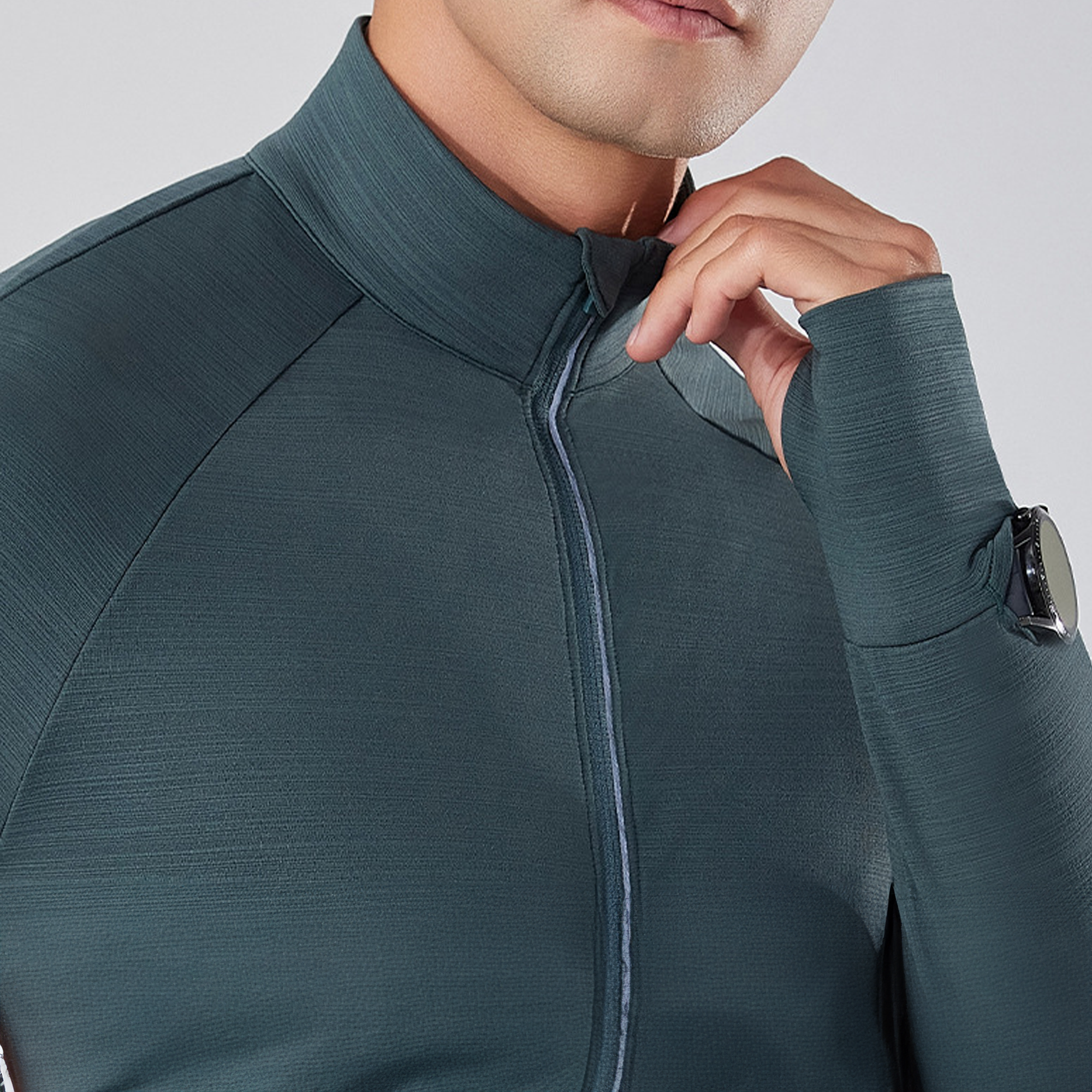 Men's Quickstep Base Layer - High Collar, UV Protect, Thumbholes & Smartwatch Ready