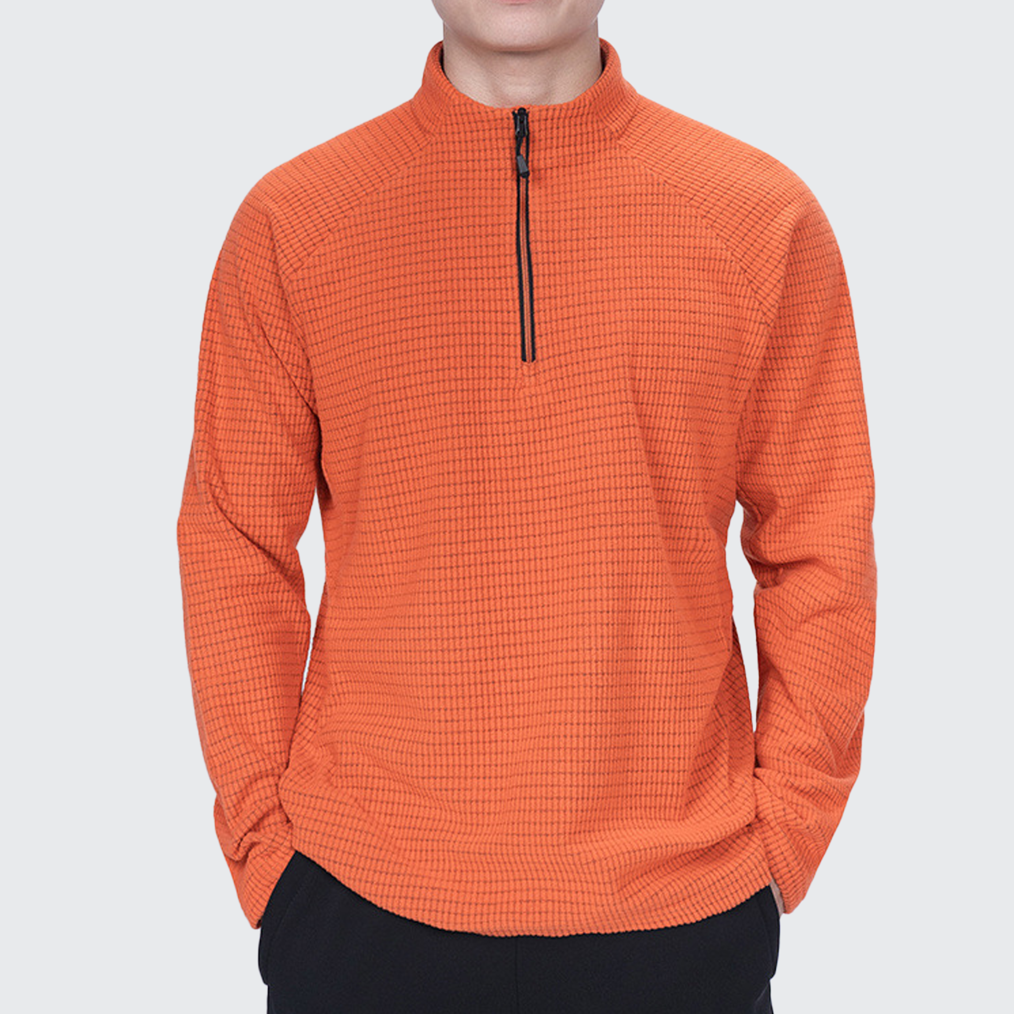 Men's Softshell Long Sleeve T-Shirt - Breathable, Zip Collar & Ergonomic Fit