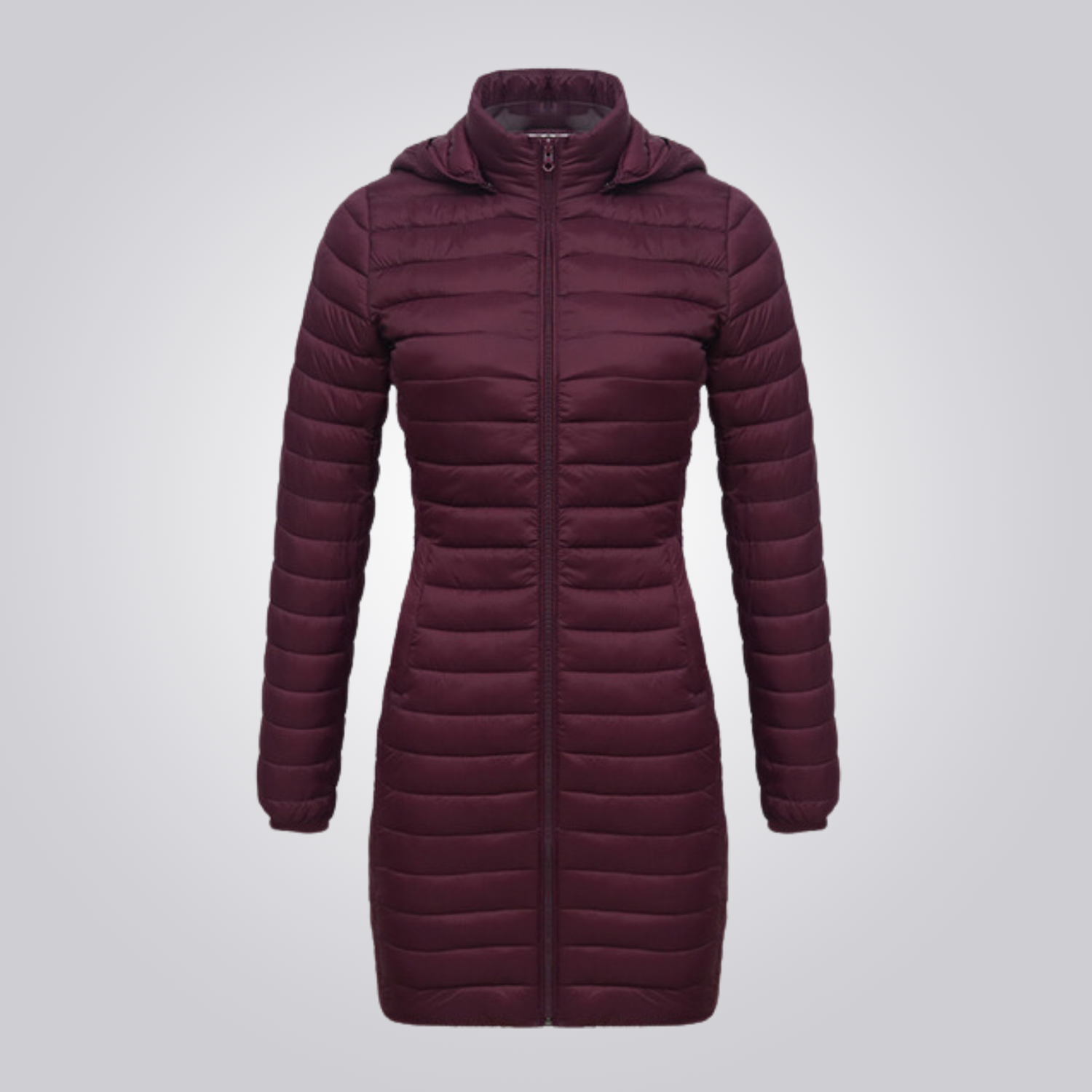 Women's Long Puffer Jacket - Waterproof, Thermal & Elegant with Adjustable Hood