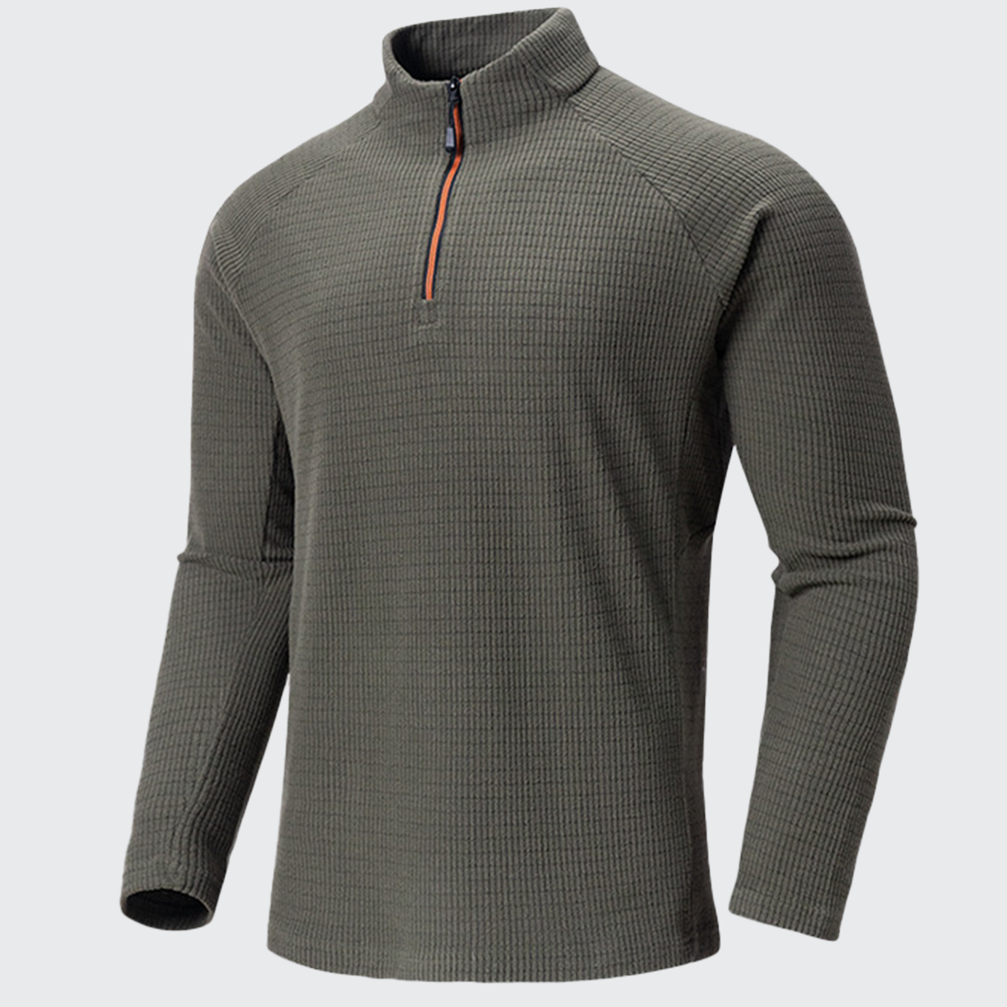 Men's Softshell Long Sleeve T-Shirt - Breathable, Zip Collar & Ergonomic Fit