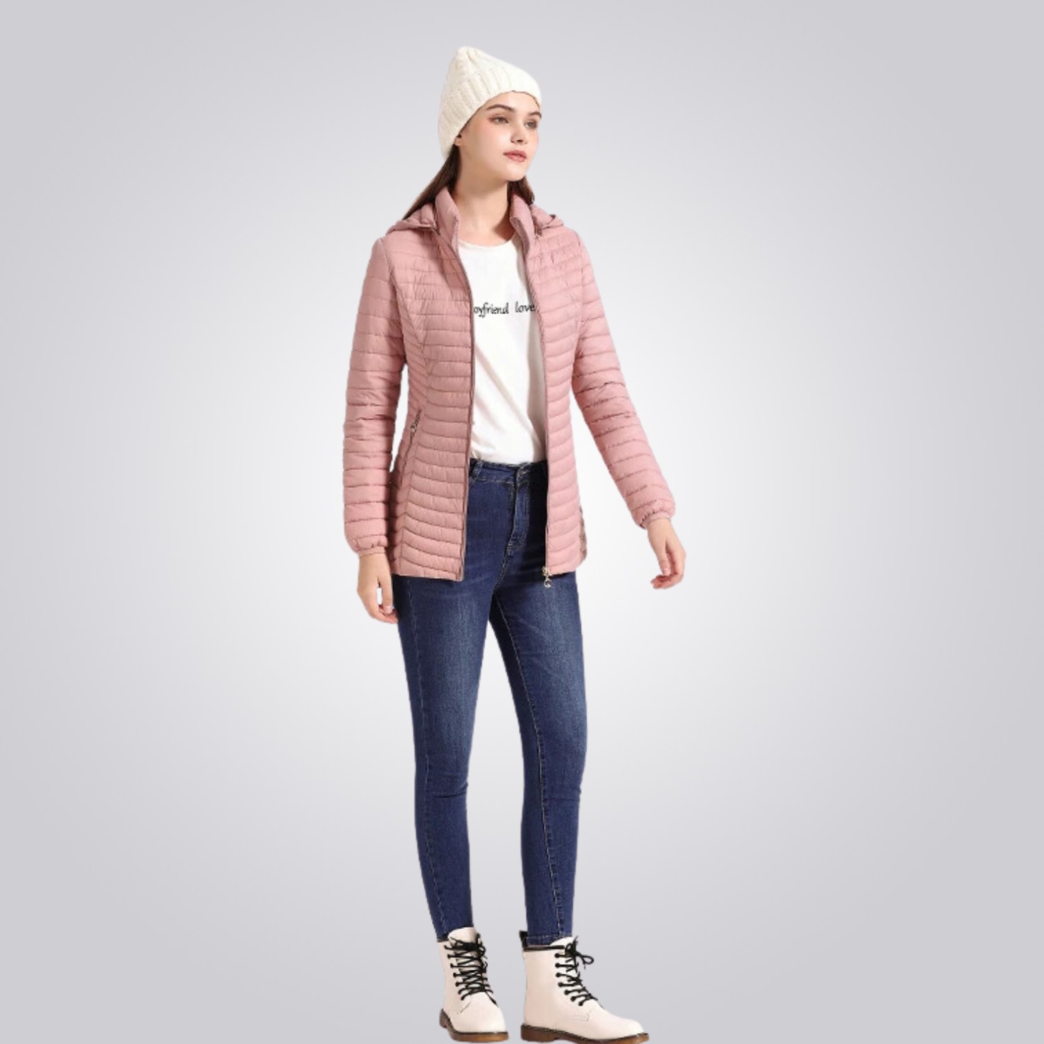 Women's Long Puffer Jacket - Waterproof, Thermal & Elegant with Adjustable Hood