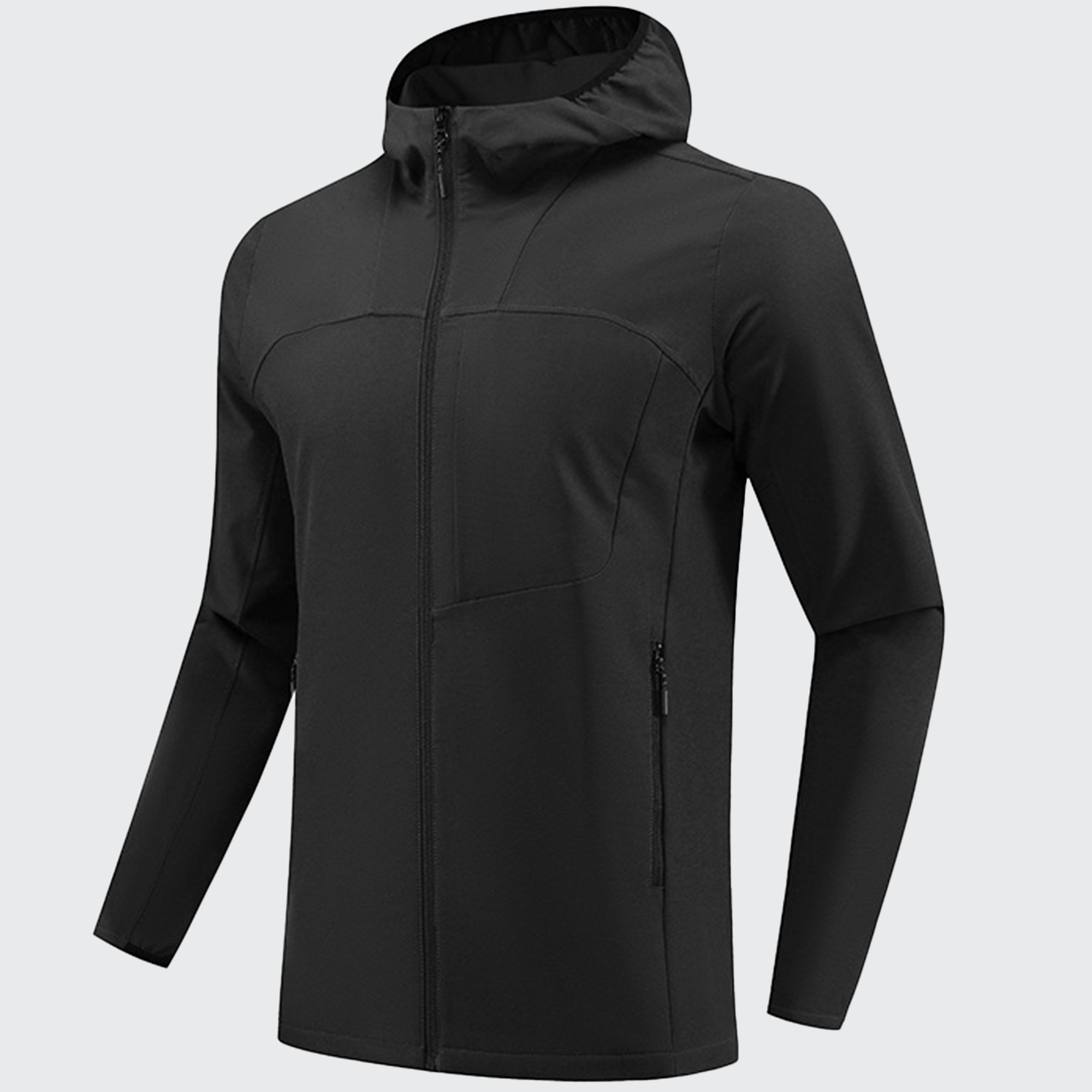Men's Stealth Fleece Lined Outdoor Jacket - Warm, Adjustable Hood & Zip Pockets