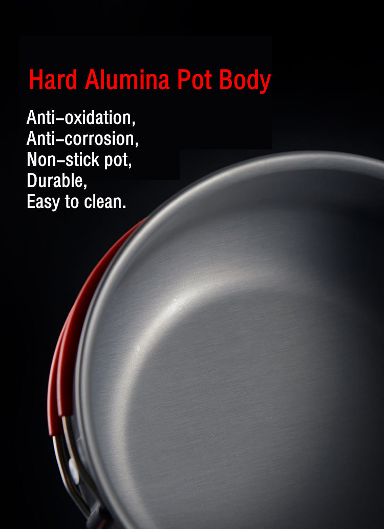 PotSet 4-in-1 Camping Cookware Set | Ultralight Aluminum Non-Stick Pot & Pan for Backpacking