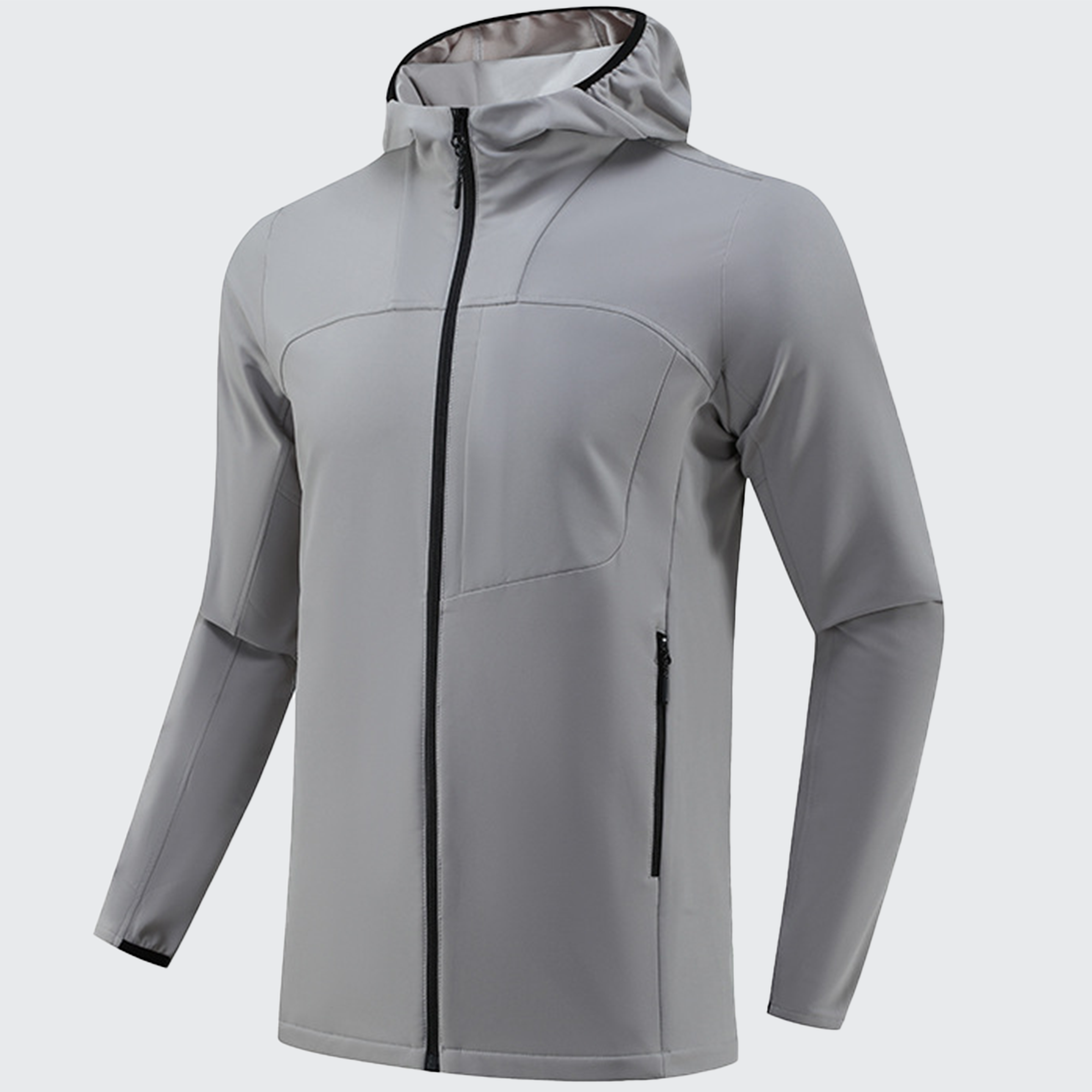 Men's Stealth Fleece Lined Outdoor Jacket - Warm, Adjustable Hood & Zip Pockets
