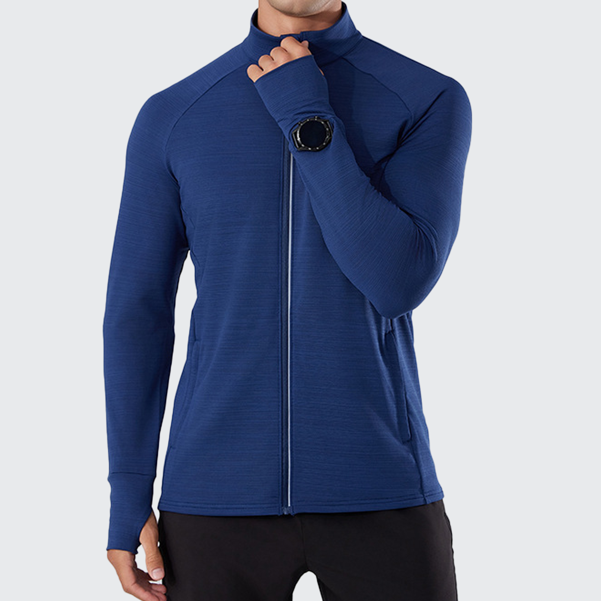 Men's Quickstep Base Layer - High Collar, UV Protect, Thumbholes & Smartwatch Ready