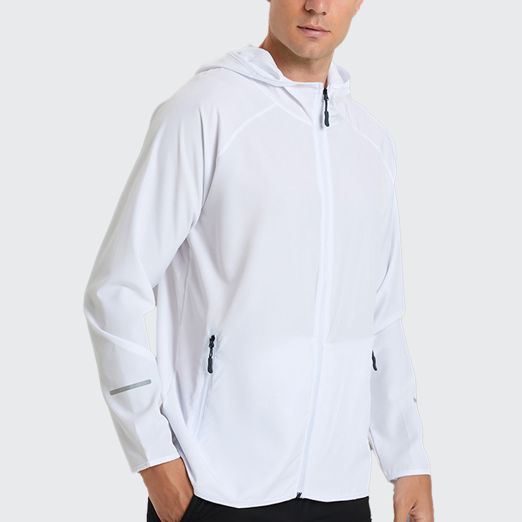 Men's Windway Windbreaker Jacket - UV Protect, Water Resistant & Reflective for Outdoors