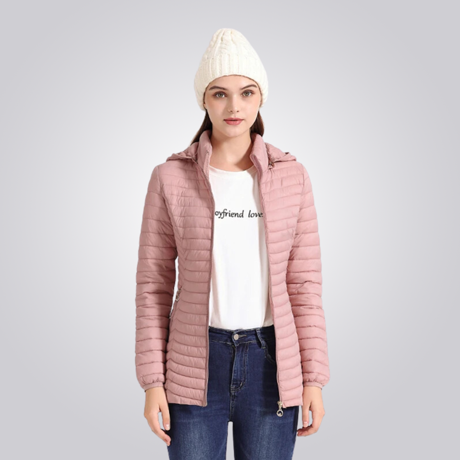 Women's Long Puffer Jacket - Waterproof, Thermal & Elegant with Adjustable Hood