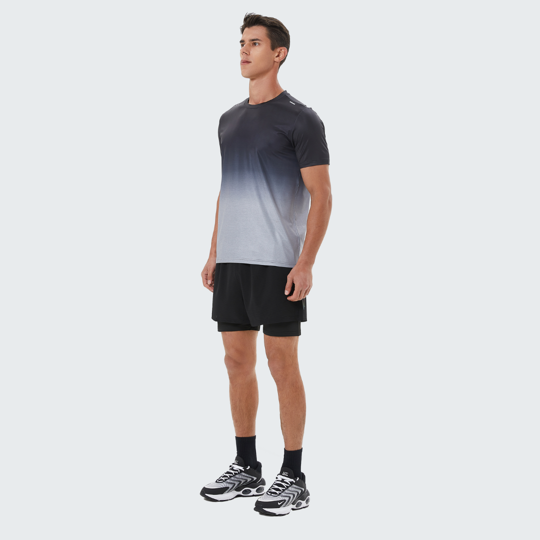 Men's Gradient Performance T-Shirt - Anti-Sweat, Breathable & Athletic Fit