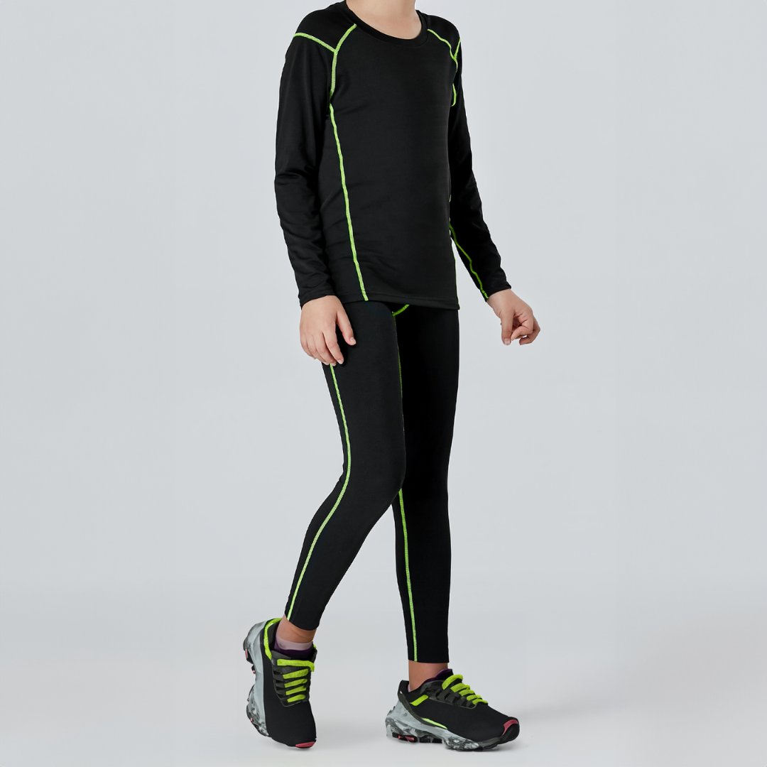 Kids' Base Layer Thermal Set - Fleece Lined, Warm & Skin-Fit for Cold Weather