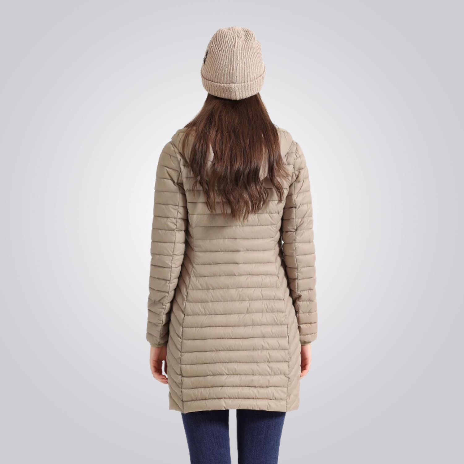 Women's Long Puffer Jacket - Waterproof, Thermal & Elegant with Adjustable Hood