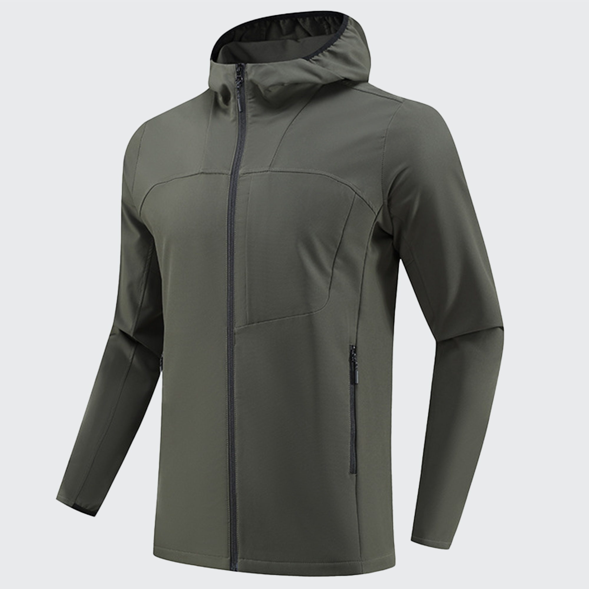 Men's Stealth Fleece Lined Outdoor Jacket - Warm, Adjustable Hood & Zip Pockets