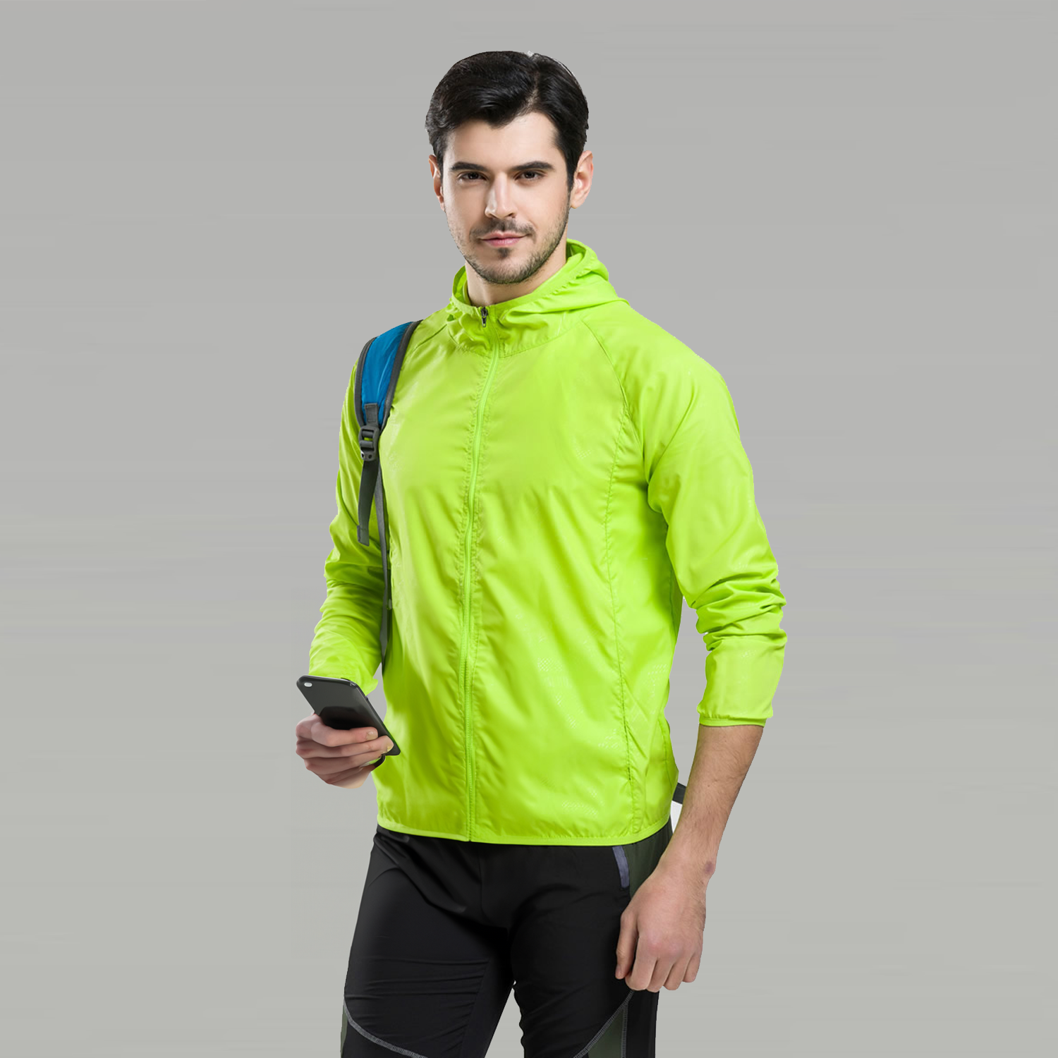 Men's Waterproof Windbreaker - UV Protection, Breathable & Adjustable Hood