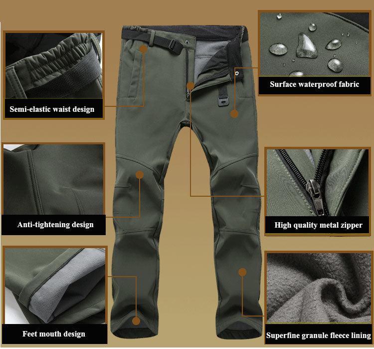 NUONEKO Unisex Thermal Winter Pants | Waterproof Fleece Lined Outdoor Trousers for Hiking & Skiing