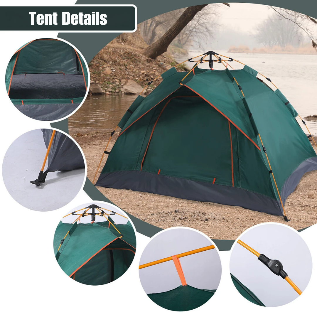 New Hawaii Automatic Camping Tent | Waterproof Instant Pop-Up Tent for 3-4 Person Hiking & Outdoors
