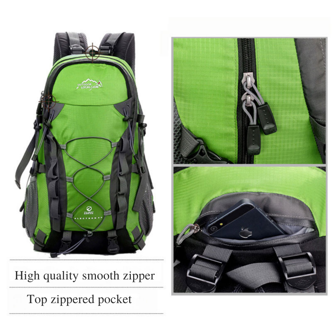 Explorer 40L Hiking Backpack | Adjustable Trekking Bag with Padded Back & Survival Whistle