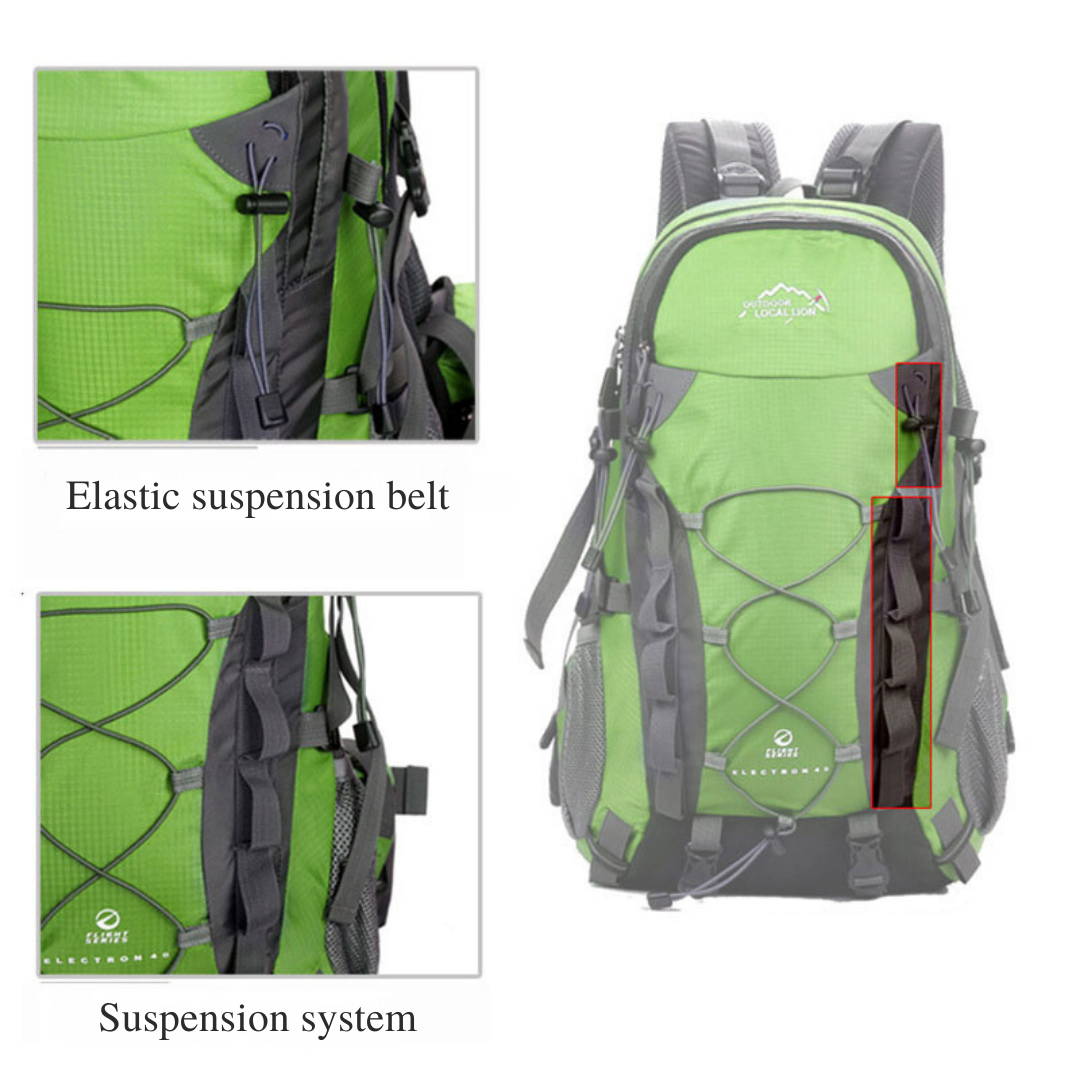 Explorer 40L Hiking Backpack | Adjustable Trekking Bag with Padded Back & Survival Whistle