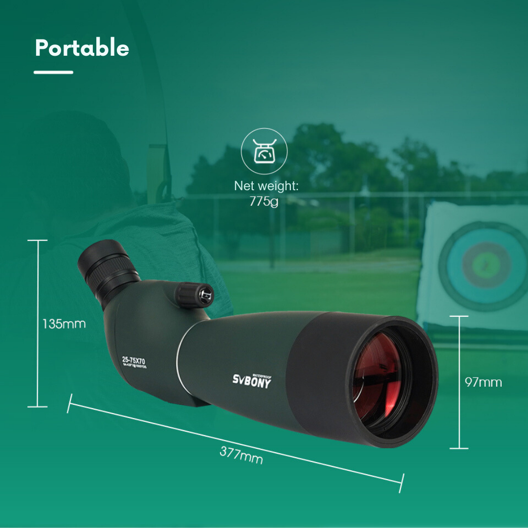 SVBONY SV28 Waterproof Spotting Scope | 25-75x70 Long-Range Telescope for Bird Watching & Camping