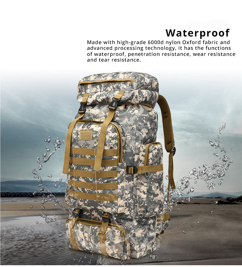 Soldier 60L Waterproof Military Backpack | Camouflage Tactical Bag for Hiking & Outdoor