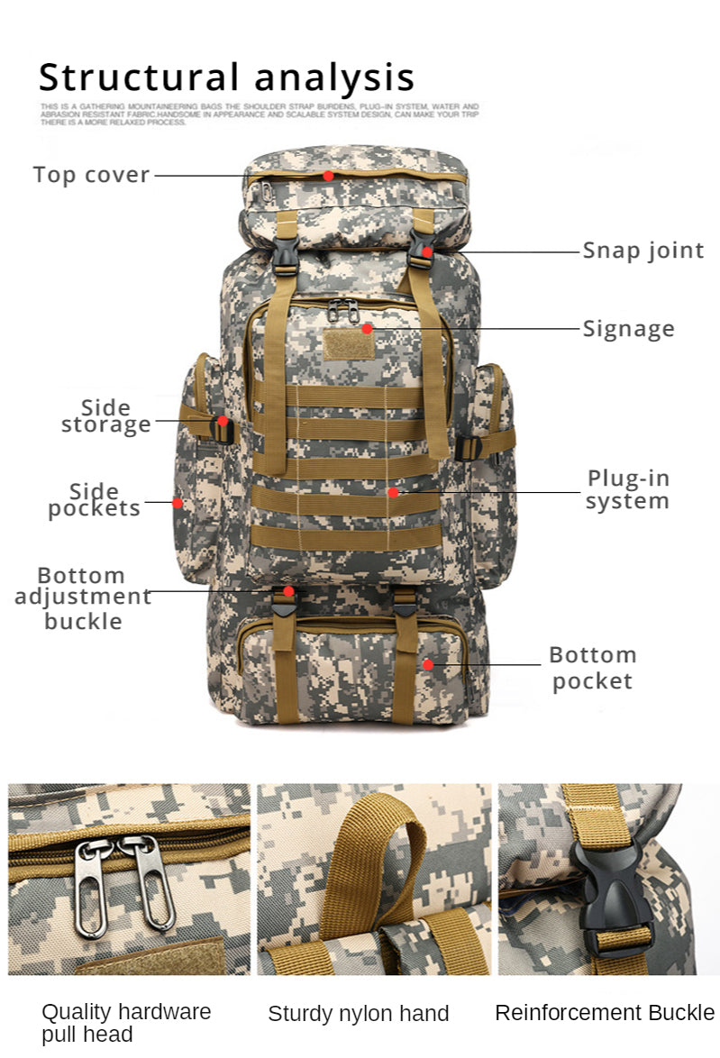 Soldier 60L Waterproof Military Backpack | Camouflage Tactical Bag for Hiking & Outdoor