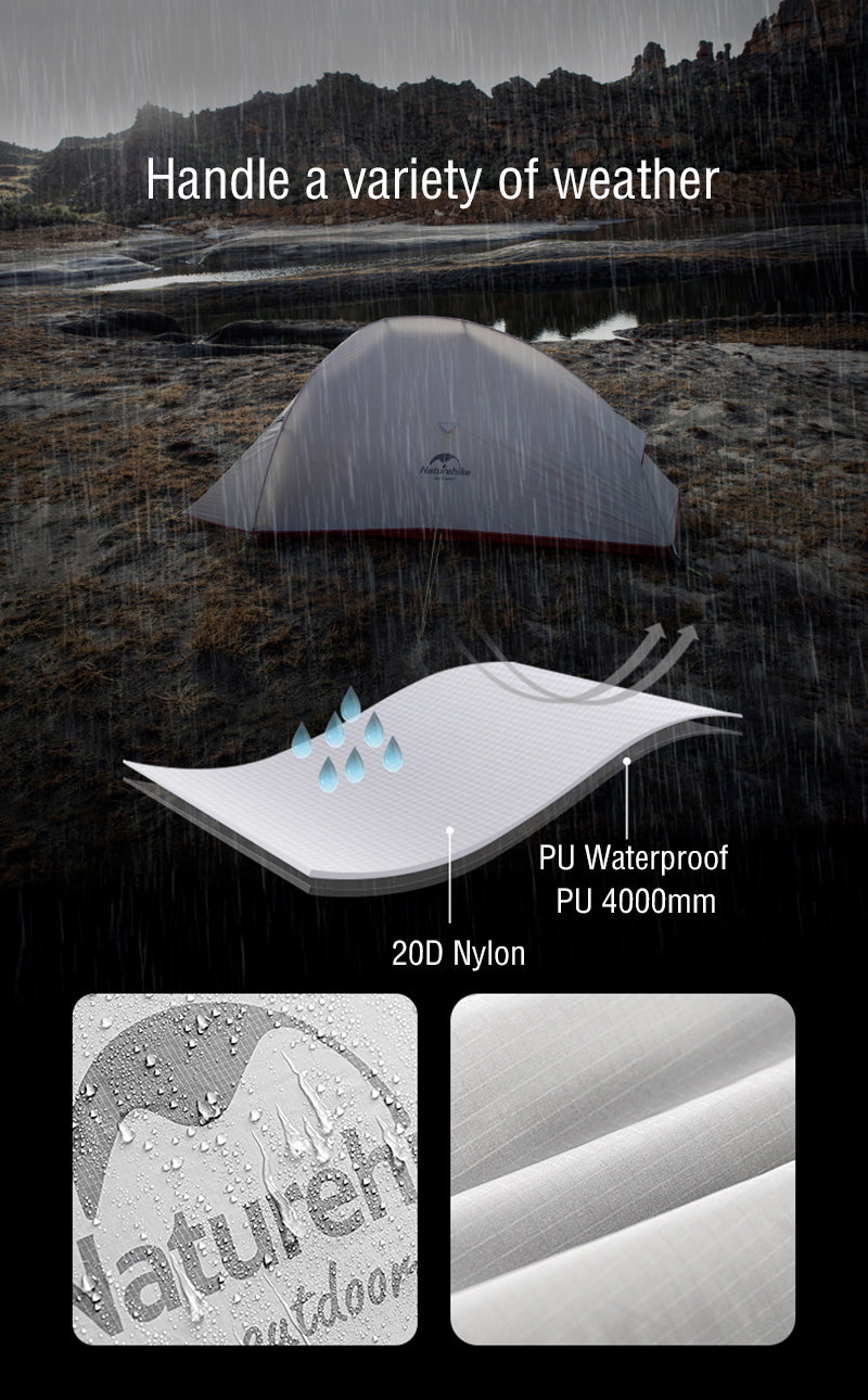 Naturehike Ultralight Waterproof Camping Tent PU4000 | 2-Person Trekking & Backpacking Tent