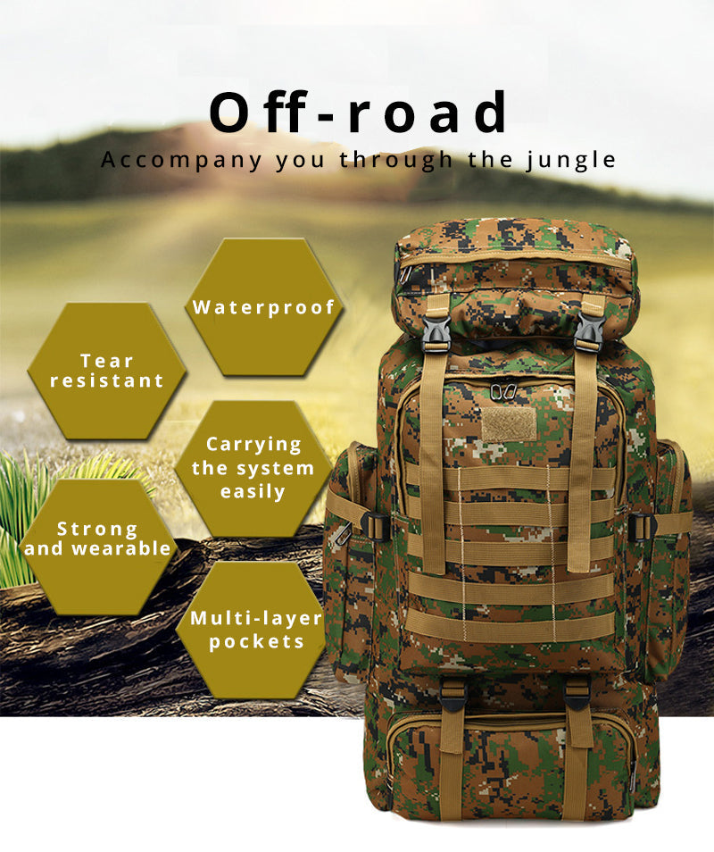 Soldier 60L Waterproof Military Backpack | Camouflage Tactical Bag for Hiking & Outdoor
