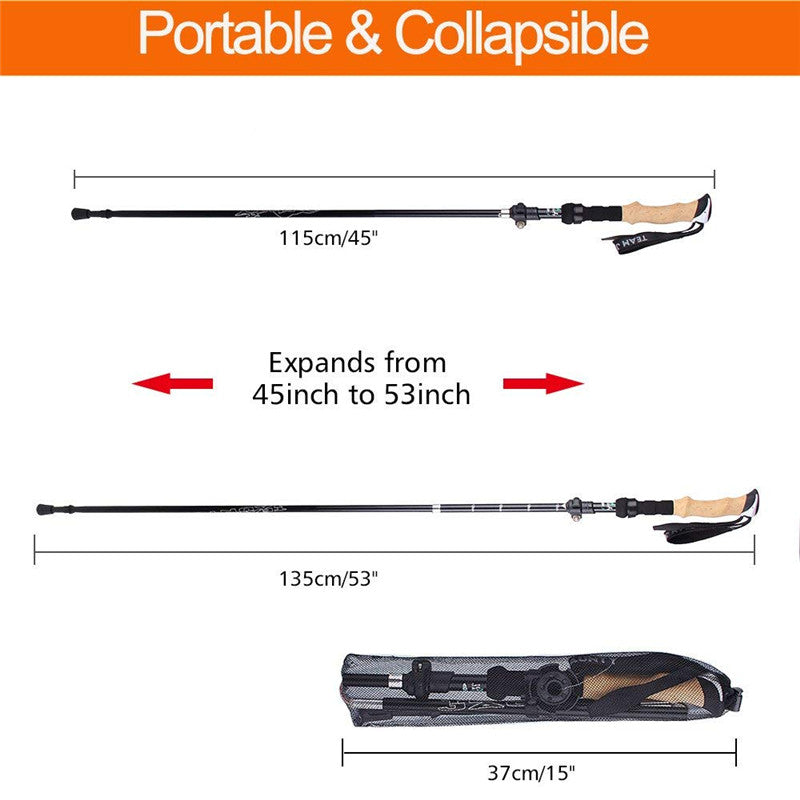 Nordic Ultralight Ergonomic Trekking Poles (Pair) | 7075 Aluminum Hiking Poles with Quick Lock System