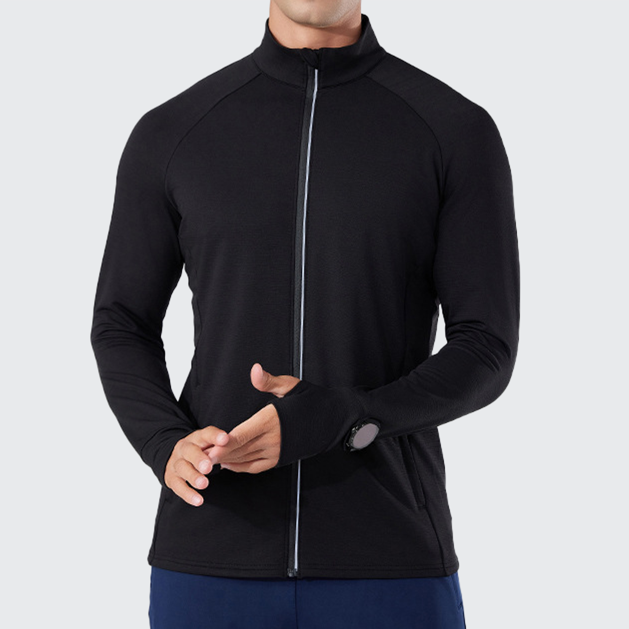 Men's Quickstep Base Layer - High Collar, UV Protect, Thumbholes & Smartwatch Ready