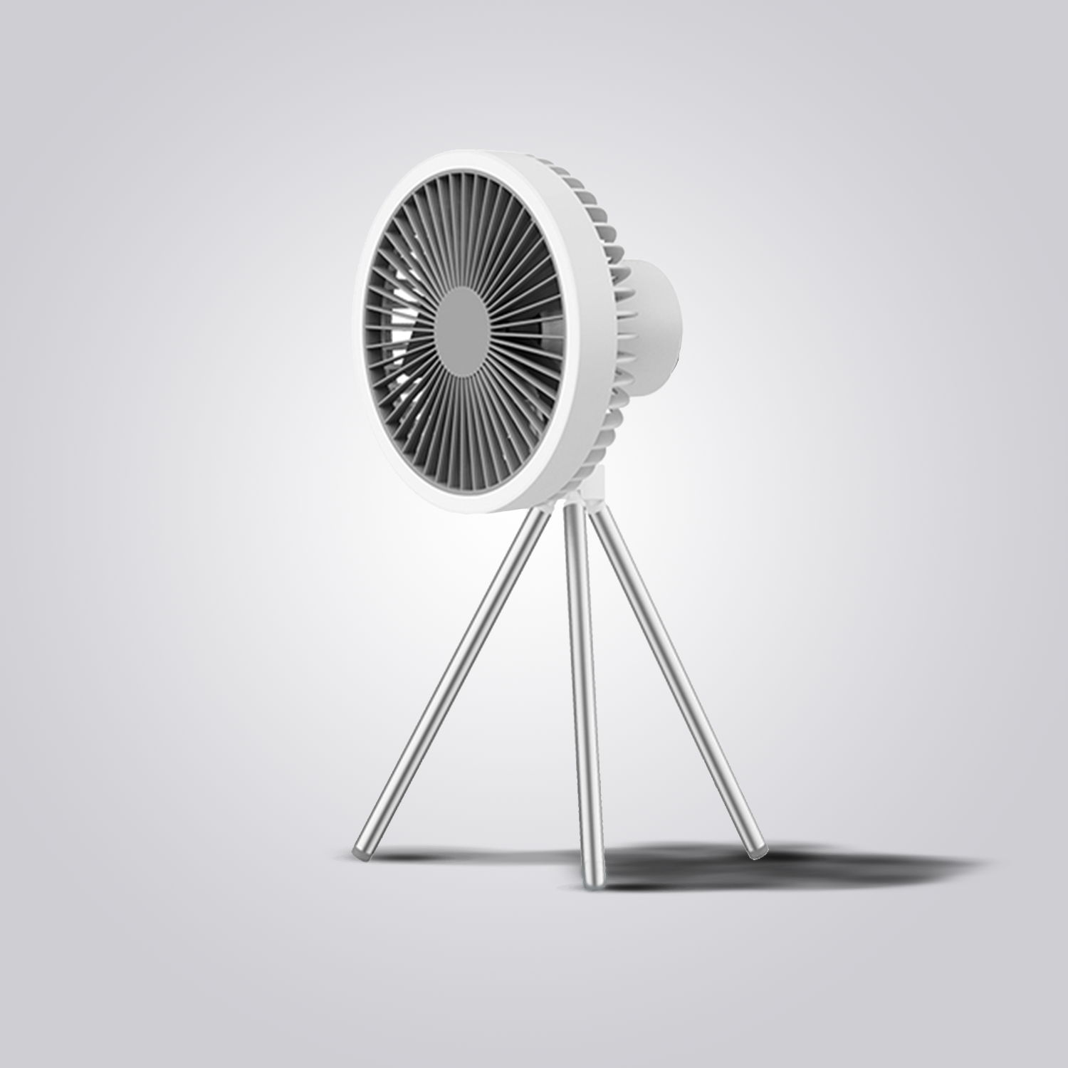 Rechargeable Portable Fan - 10000mAh Battery, LED Ring Light & 3 Blades