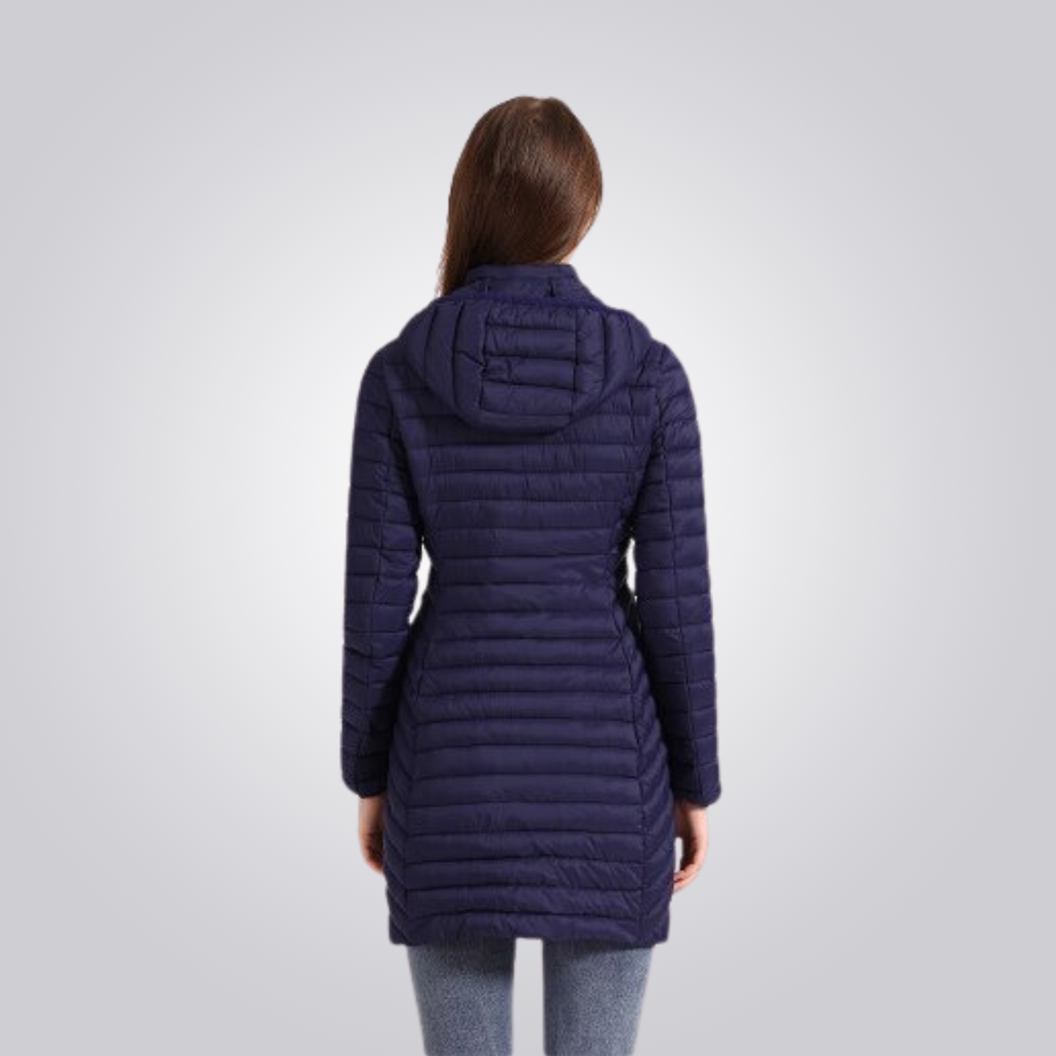 Women's Long Puffer Jacket - Waterproof, Thermal & Elegant with Adjustable Hood