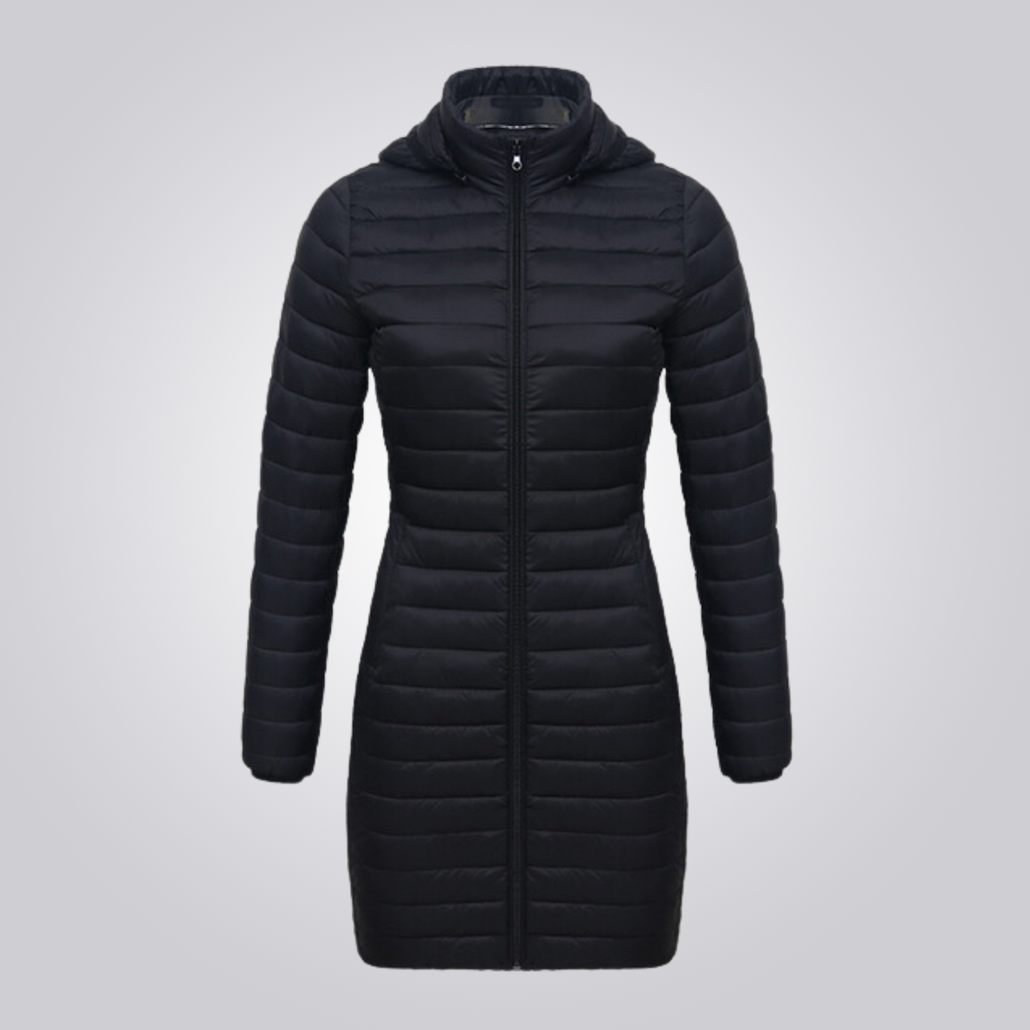 Women's Long Puffer Jacket - Waterproof, Thermal & Elegant with Adjustable Hood