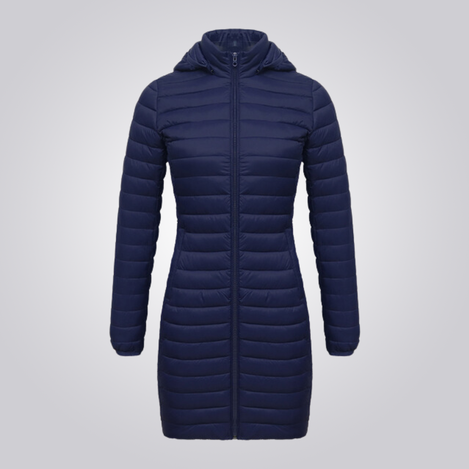 Women's Long Puffer Jacket - Waterproof, Thermal & Elegant with Adjustable Hood