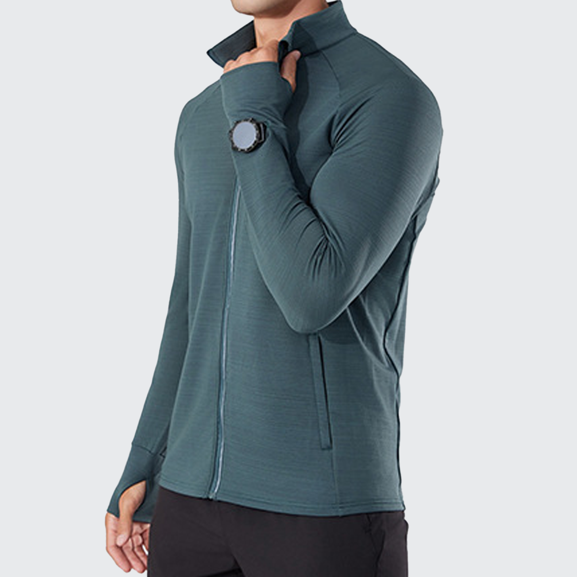 Men's Quickstep Base Layer - High Collar, UV Protect, Thumbholes & Smartwatch Ready