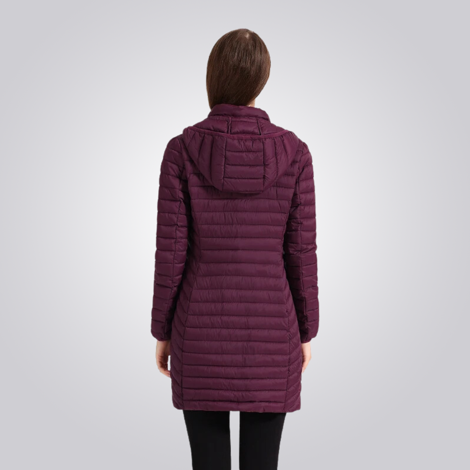 Women's Long Puffer Jacket - Waterproof, Thermal & Elegant with Adjustable Hood