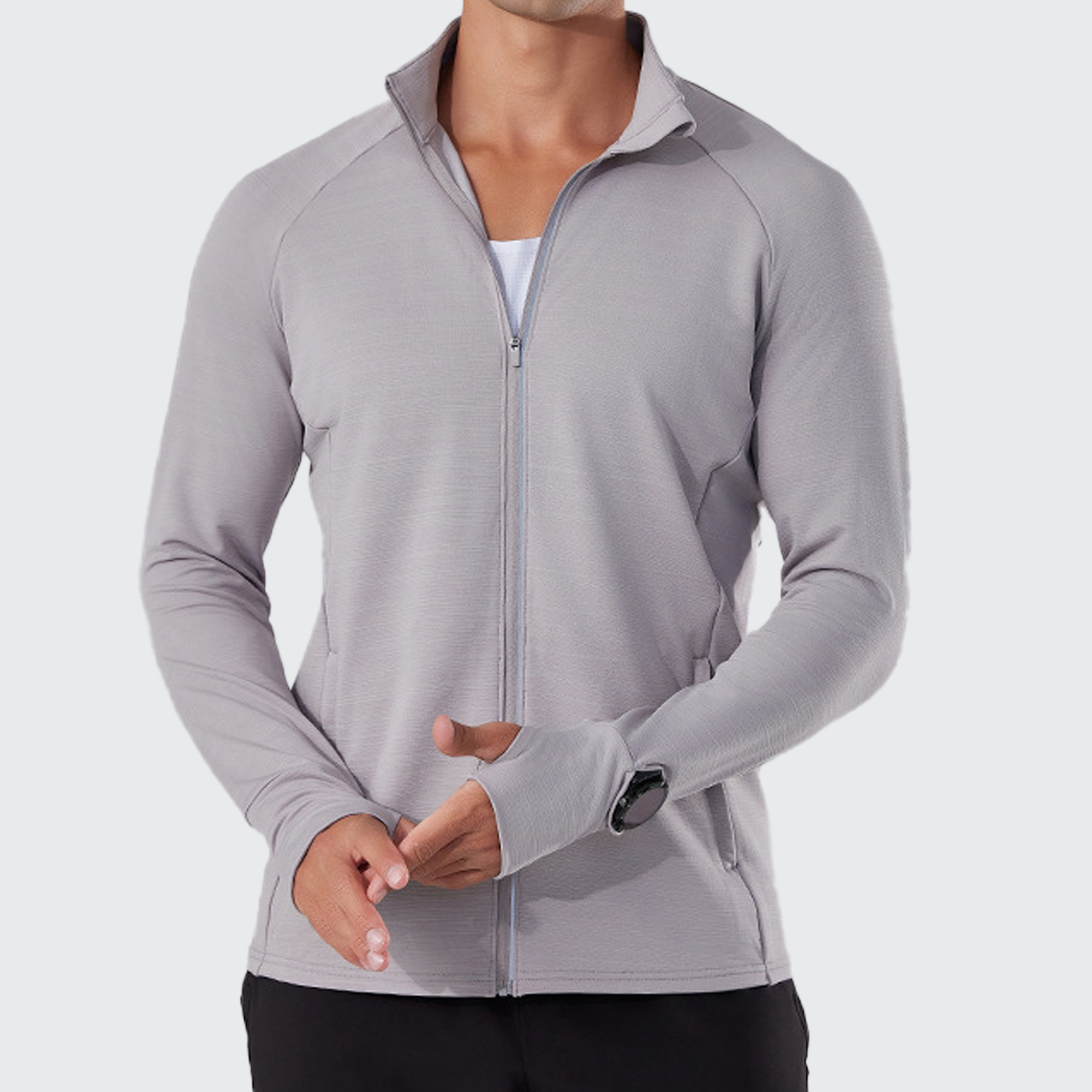 Men's Quickstep Base Layer - High Collar, UV Protect, Thumbholes & Smartwatch Ready
