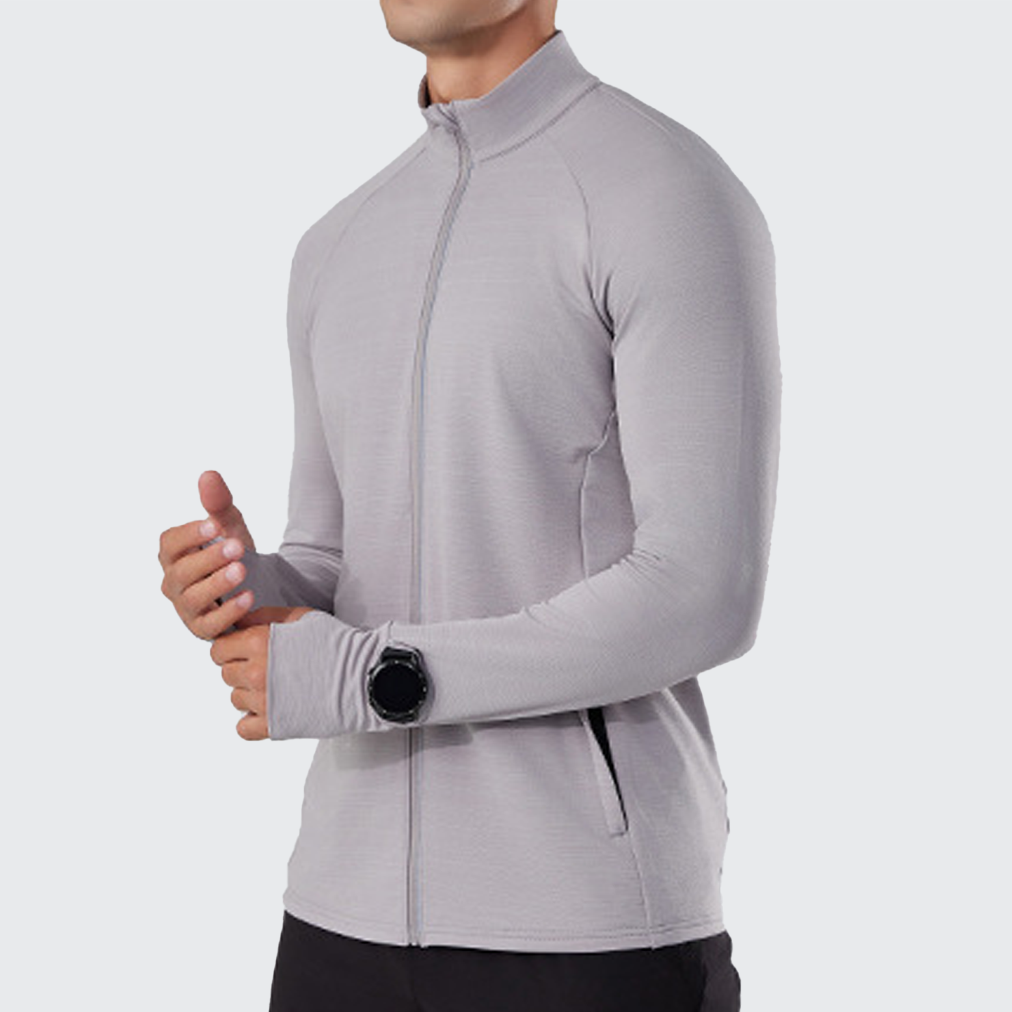 Men's Quickstep Base Layer - High Collar, UV Protect, Thumbholes & Smartwatch Ready