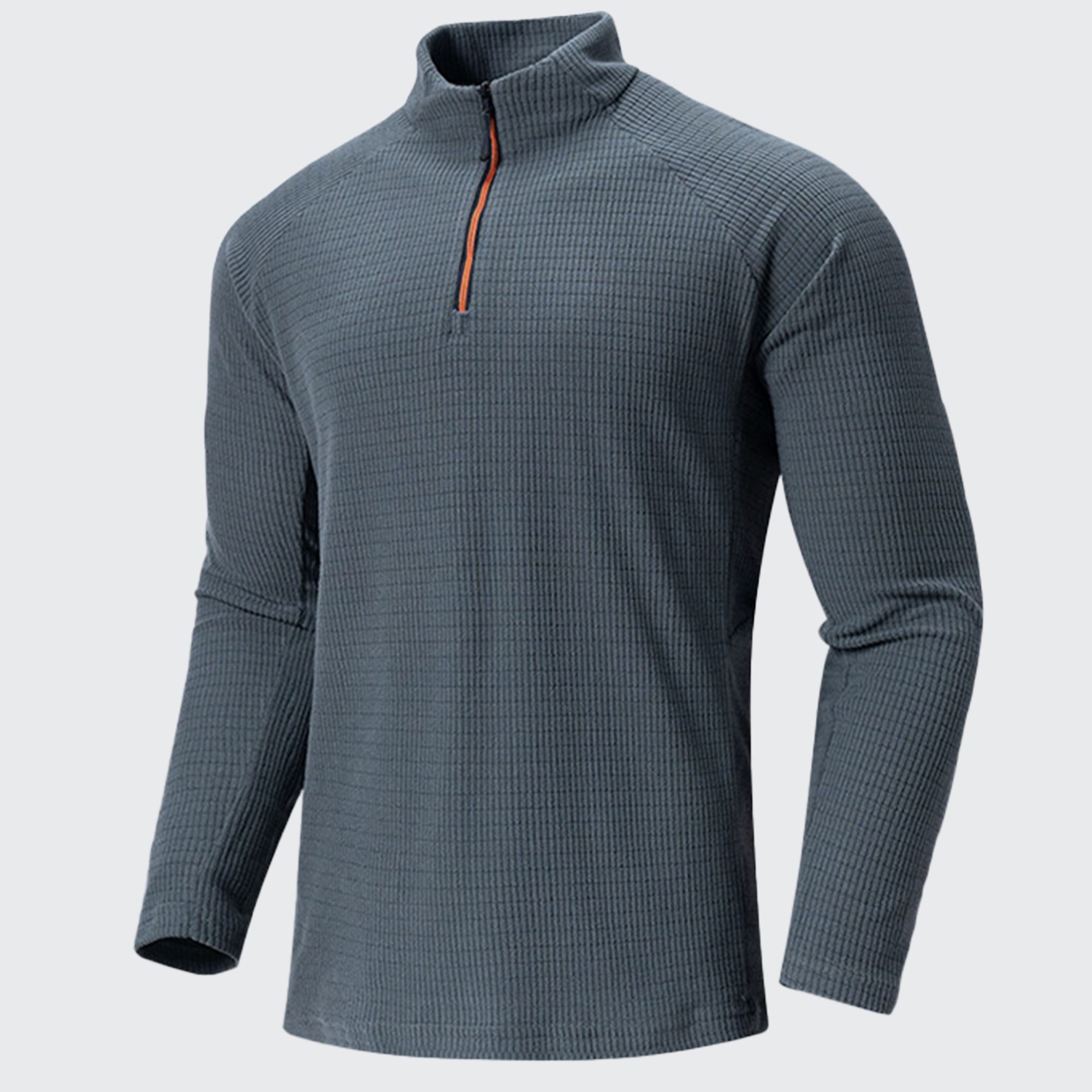 Men's Softshell Long Sleeve T-Shirt - Breathable, Zip Collar & Ergonomic Fit