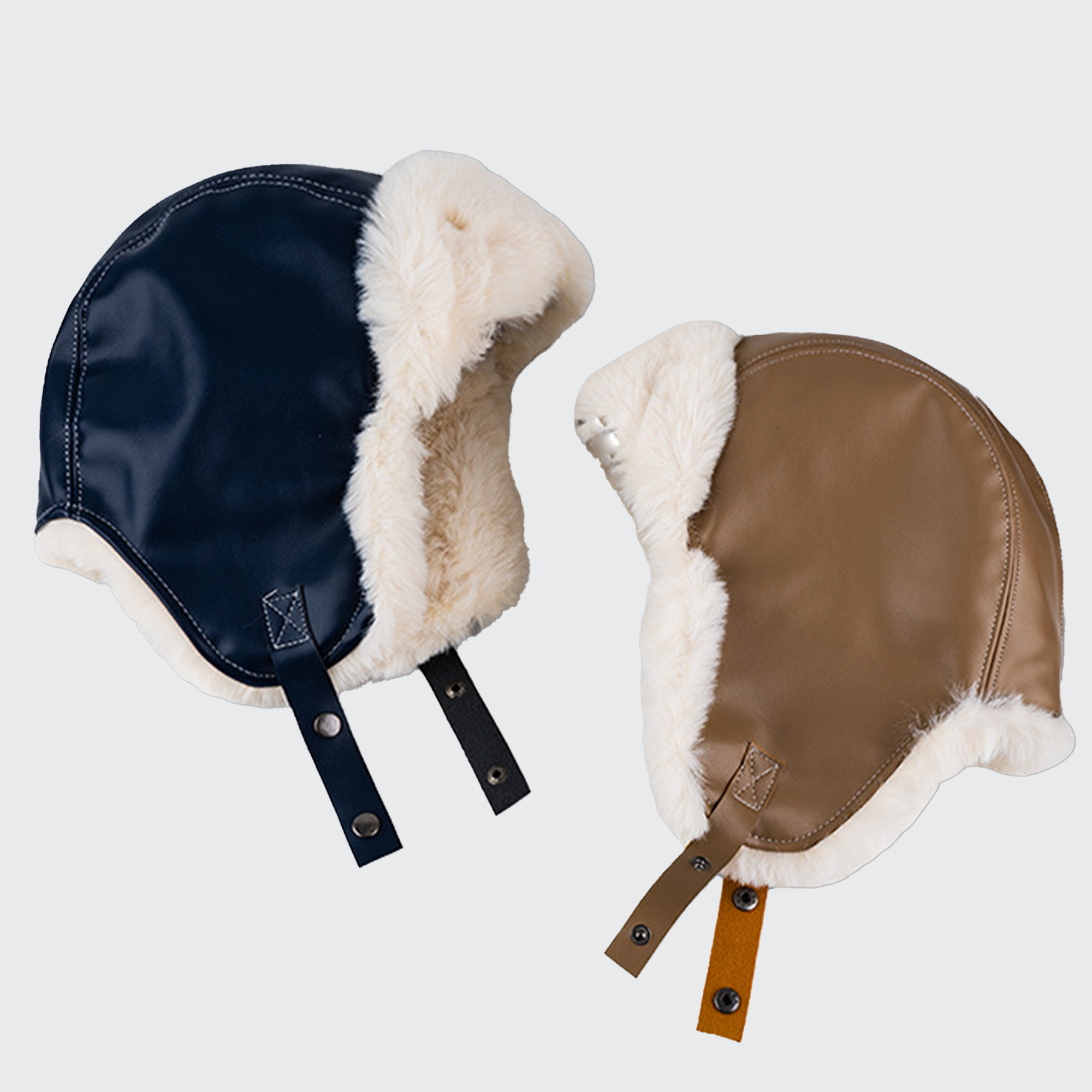 Yukon Trapper Hat - Faux Leather, Faux Fur Lined & Ear Flaps for Extreme Cold