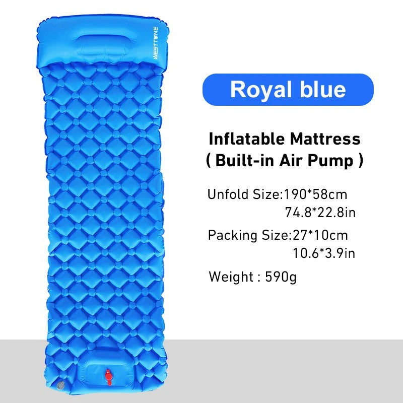 Westtone Ultralight Inflatable Sleeping Pad | Built-in Pump Camping Air Mattress for Backpacking