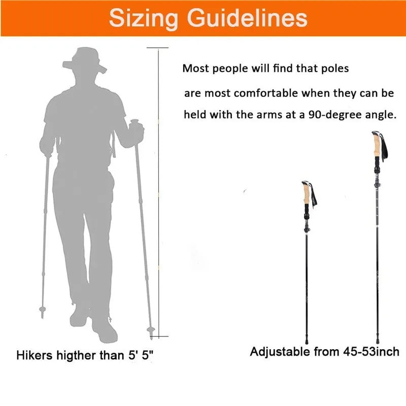 Nordic Ultralight Ergonomic Trekking Poles (Pair) | 7075 Aluminum Hiking Poles with Quick Lock System