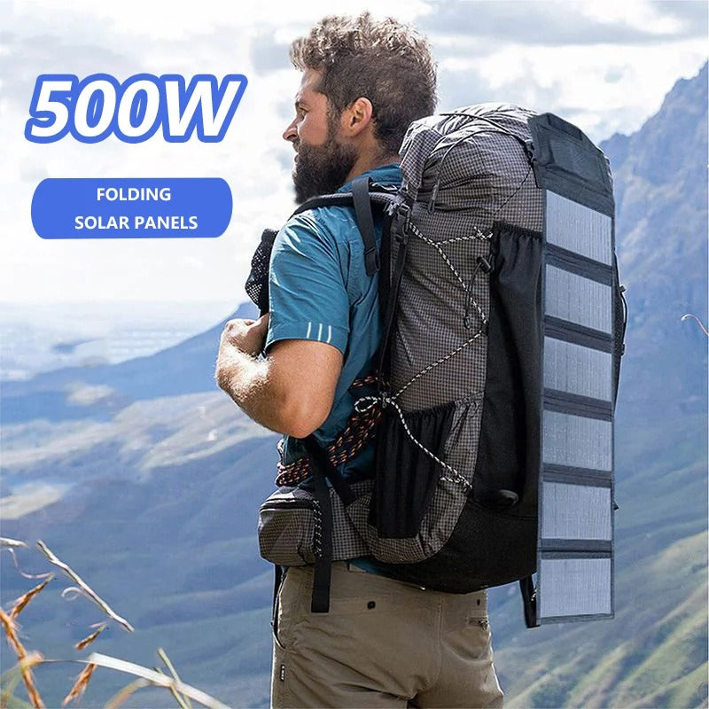 Fold 500W Portable Solar Panel | USB Charger for Camping, Hiking & Outdoor Adventures