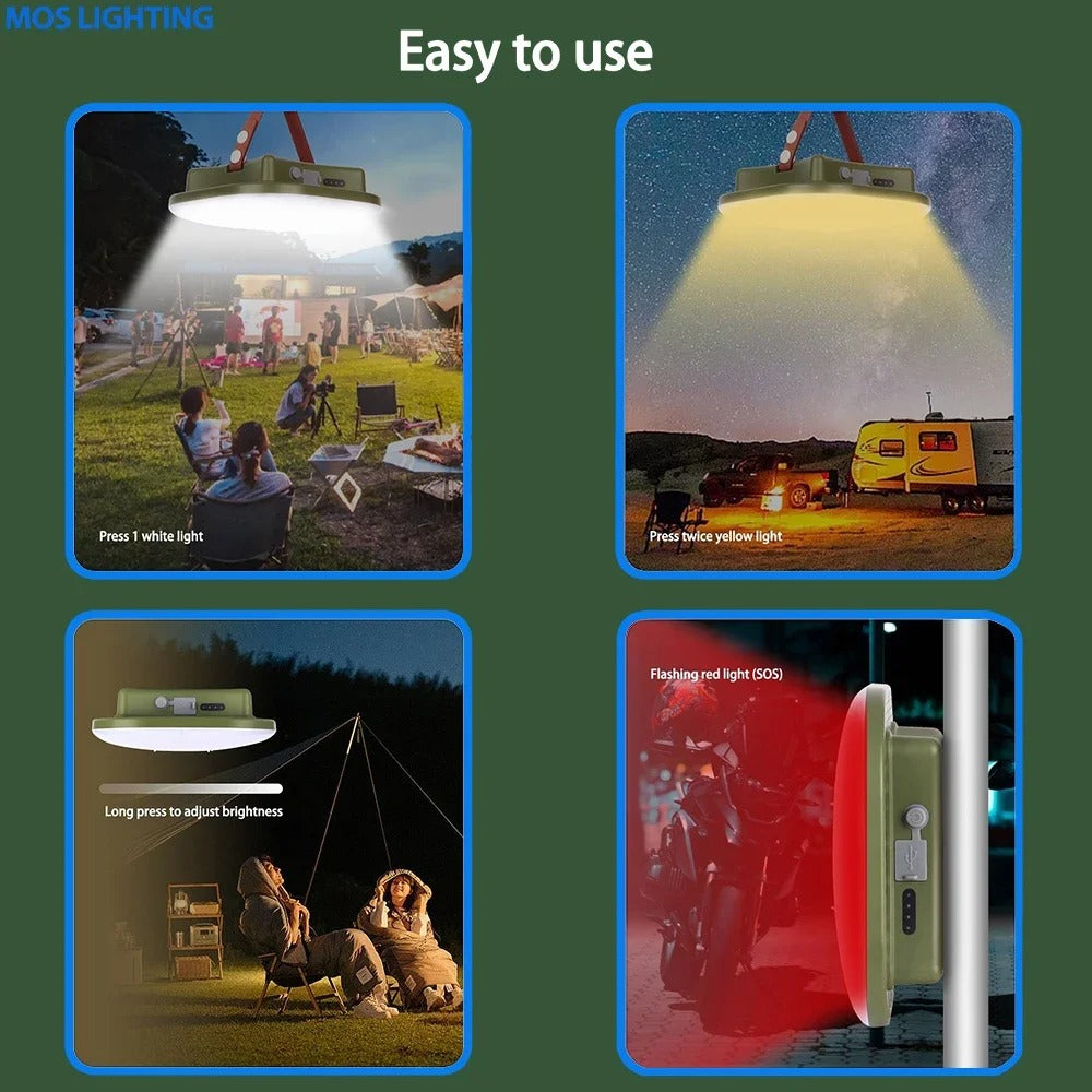 MOSLIGHT Rechargeable Outdoor Lantern | Waterproof Power Bank Camp Light with Magnetic Base