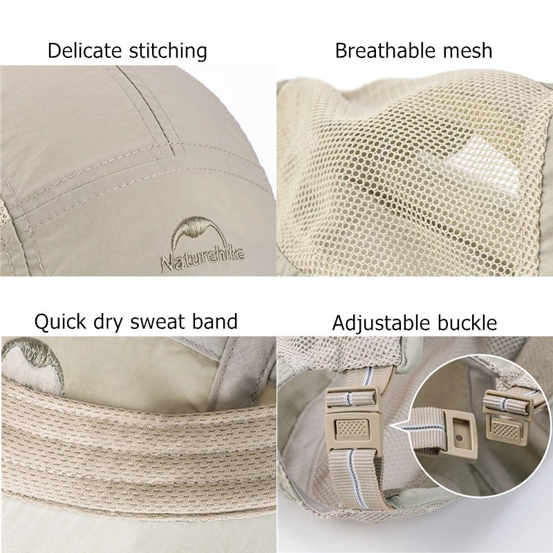 Naturehike Quick-Dry Breathable Fishing Cap | UPF 50+ Sun Protection Hat for Outdoor Hiking & Travel