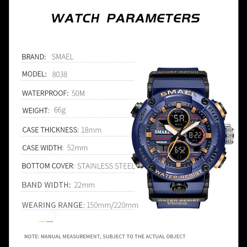 Adventure Waterproof Watch | 50M Water-Resistant Outdoor Sports Watch for Men
