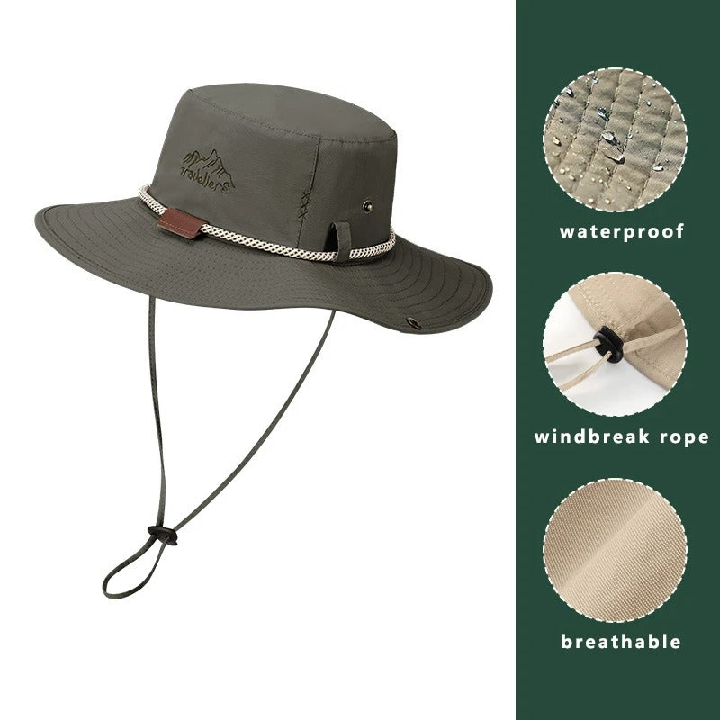 Travellers Waterproof Outdoor Hat | UPF 50+ Sun Protection Boonie Hat for Hiking
