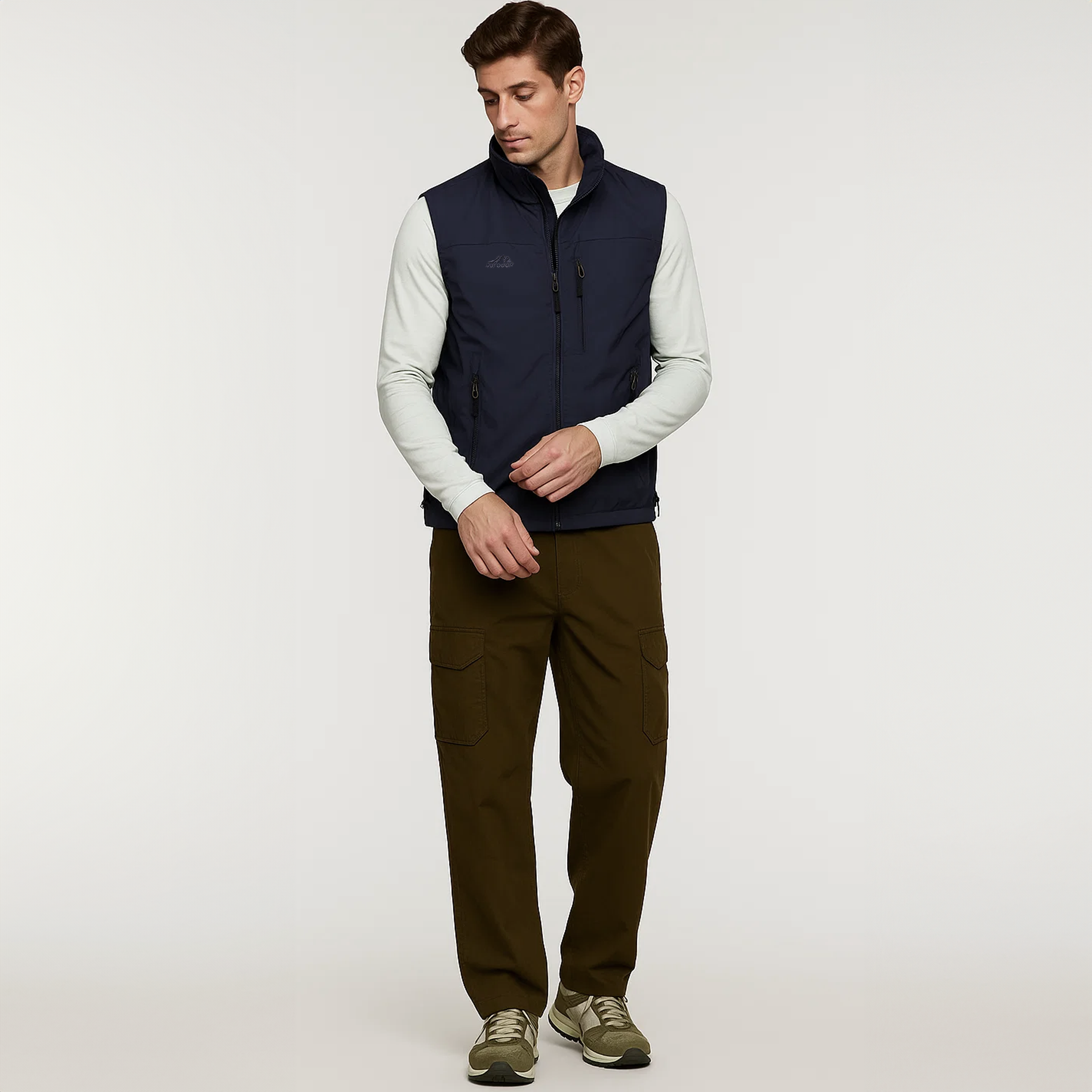 Men's Outdoor Thermal Vest - Waterproof, Breathable & 3 Zippered Pockets