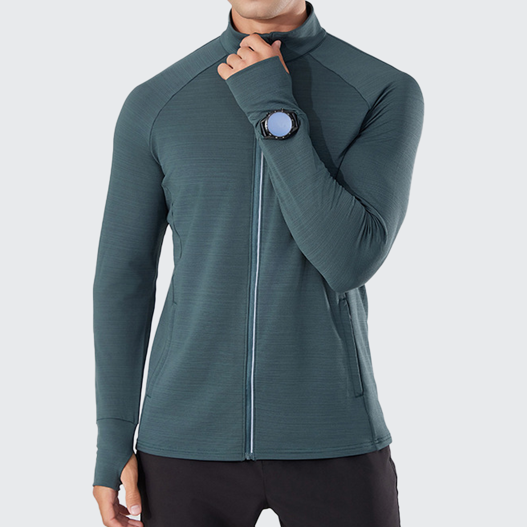 Men's Quickstep Base Layer - High Collar, UV Protect, Thumbholes & Smartwatch Ready