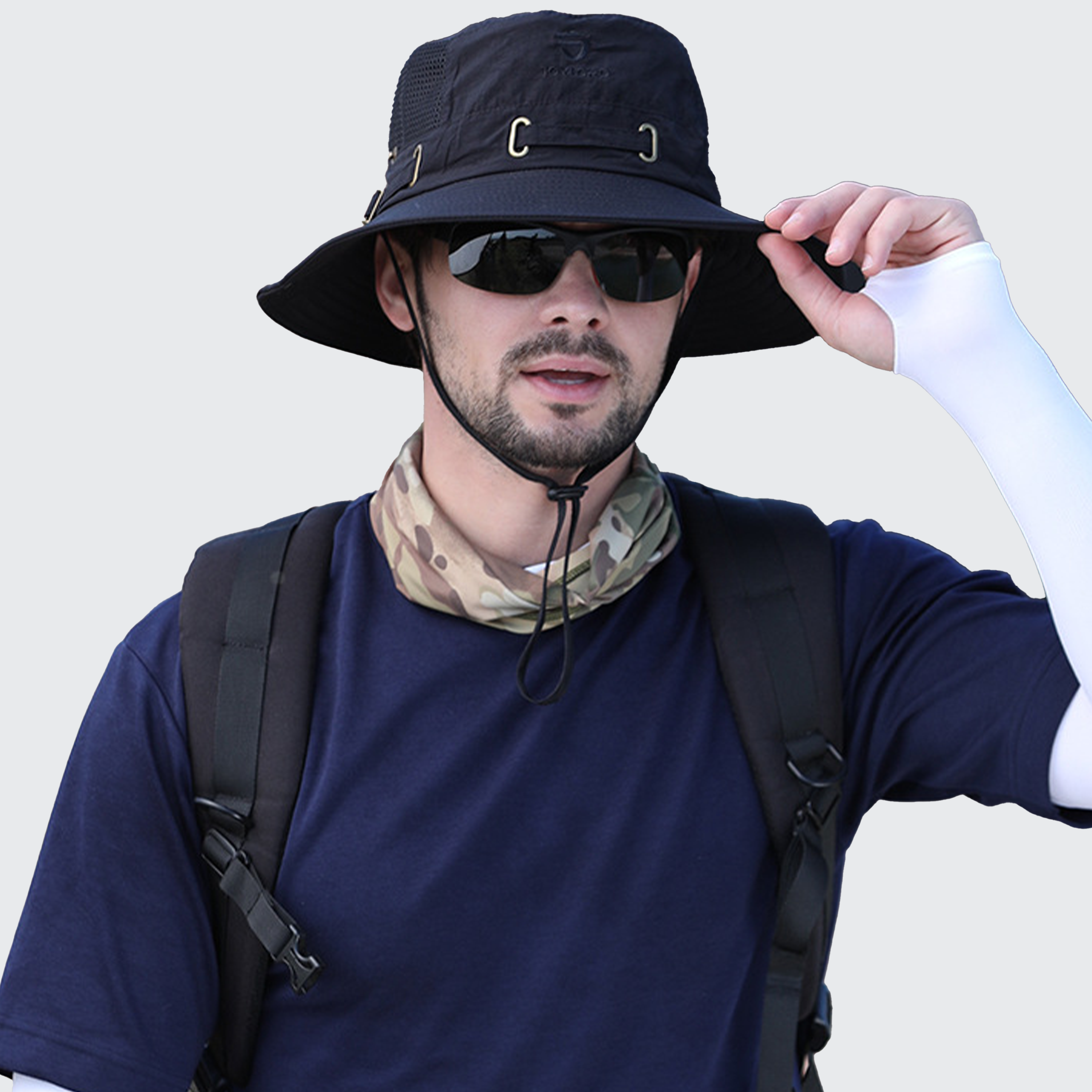 River Flow Men's Bucket Hat - Adjustable, UV Protect, Breathable & Compressible