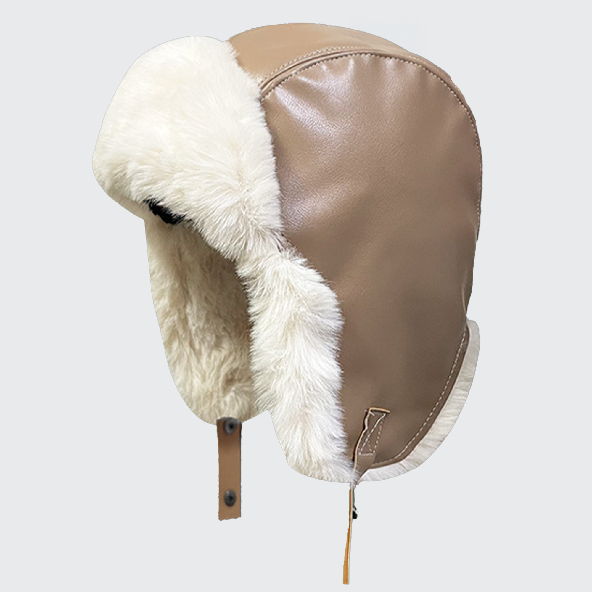 Yukon Trapper Hat - Faux Leather, Faux Fur Lined & Ear Flaps for Extreme Cold