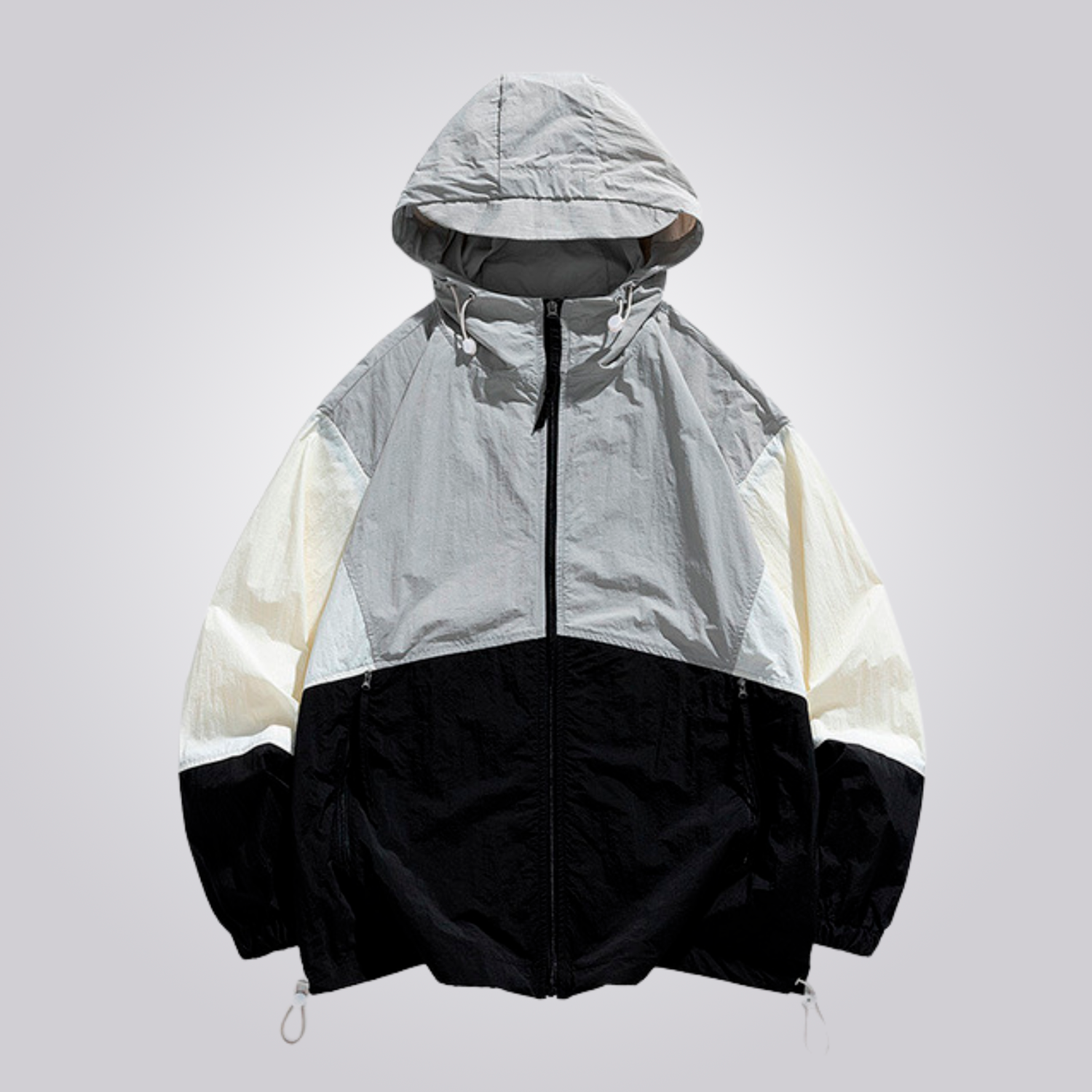 Tropical UV Windbreaker - Breathable, Hooded & Zippered Pockets for Outdoors